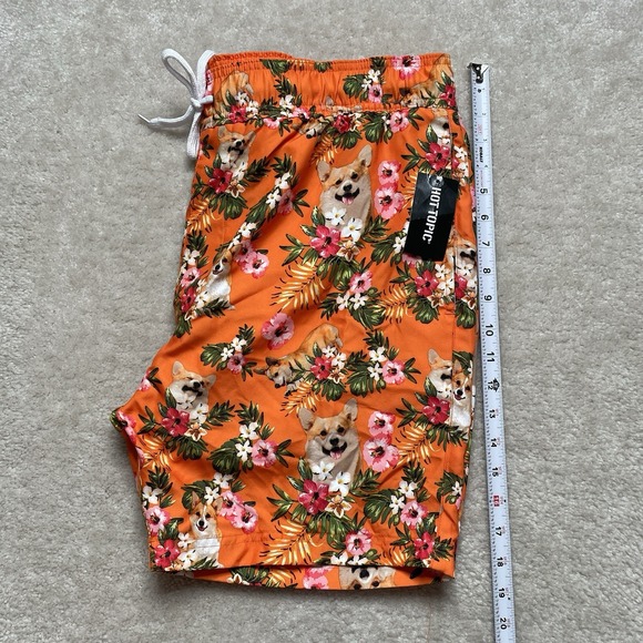 Black Matter Corgi Floral Swim Trunks Mens XL Orange NWT - Picture 4 of 7